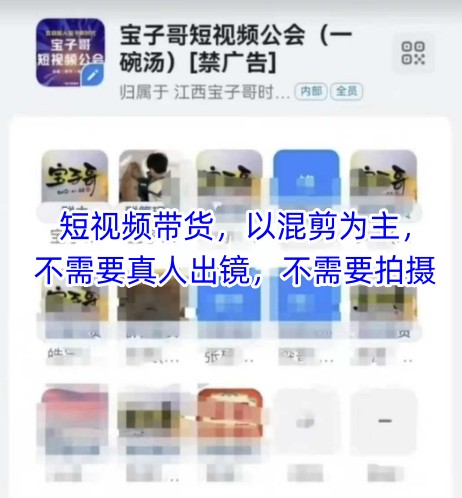 宝子哥头部团队短视频带货，以混剪为主，不需要真人出镜，不需要拍摄【更新11月】-创富资源云网创