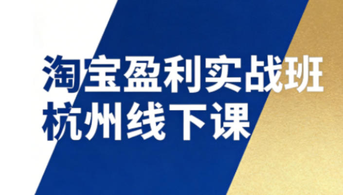 淘宝盈利实战班杭州线下课12月26-28日(音频+字幕)，帮你掌握SOP流程+12门核心技术-创富资源云网创