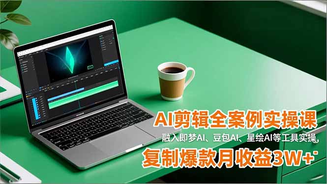 AI剪辑全案例实操课，融入即梦AI、豆包AI、星绘AI等工具实操，复制爆款月收益3W+-创富资源云网创