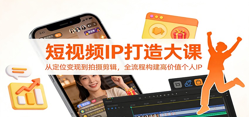 短视频IP打造大课：从定位变现到拍摄剪辑，全流程构建高价值个人IP-创富资源云网创