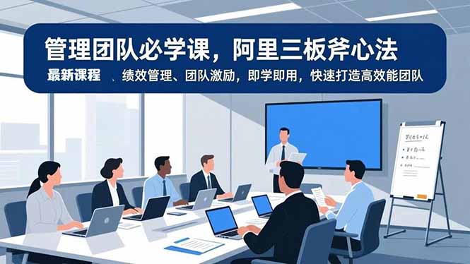 管理团队必学课，阿里三板斧心法、绩效管理、团队激励，即学即用，快速打造高效能团队-创富资源云网创