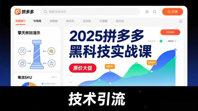 2025拼多多黑科技实战课，擎天柱玩法、爆流SKU、原价大促，技术引流，单店日销轻松破千单-创富资源云网创