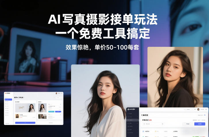 AI写真摄影接单玩法，一个免费工具搞定，效果惊艳，单价50-100每套-创富资源云网创