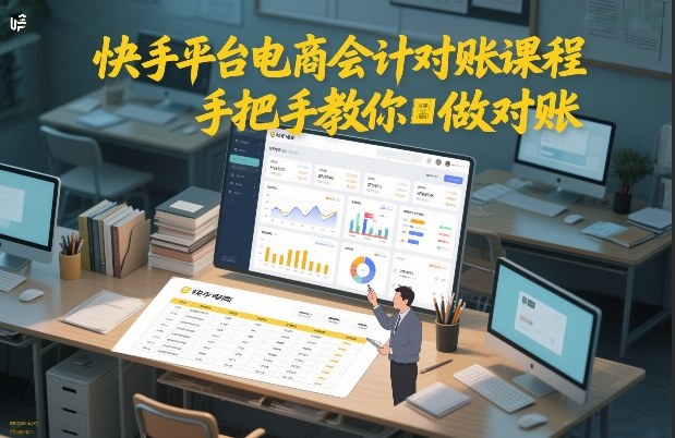 快手平台电商会计对账课程，手把手教你做对账-创富资源云网创