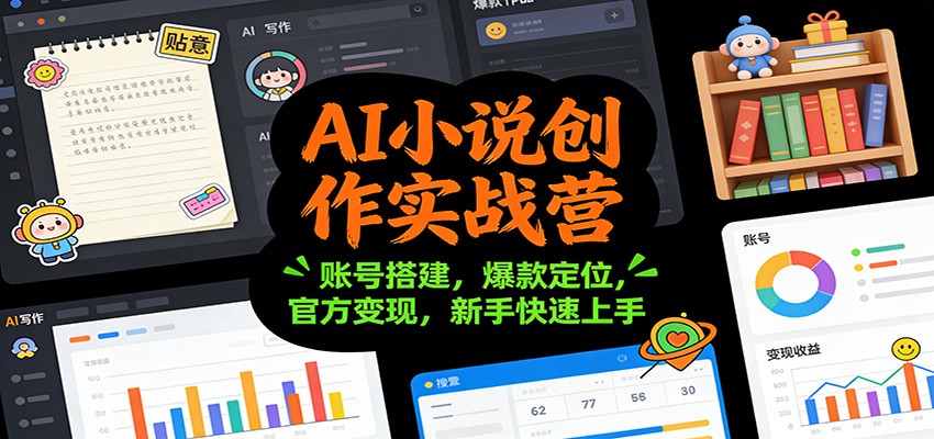 AI小说创作实战营：账号搭建，爆款定位，官方变现，新手快速上手-创富资源云网创