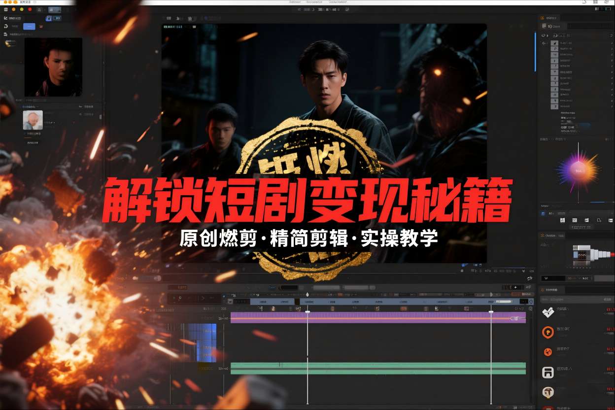 短剧拉新之原创燃剪精简剪辑实操课，解锁短剧变现秘籍-创富资源云网创