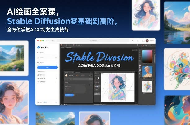 AI绘画全案课，Stable Diffusion零基础到高阶，全方位掌握AIGC视觉生成技能-创富资源云网创