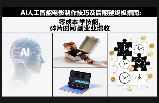 AI人工智能电影制作技巧及后期完整终极指南：零成本学技能，碎片时间副业增收-创富资源云网创