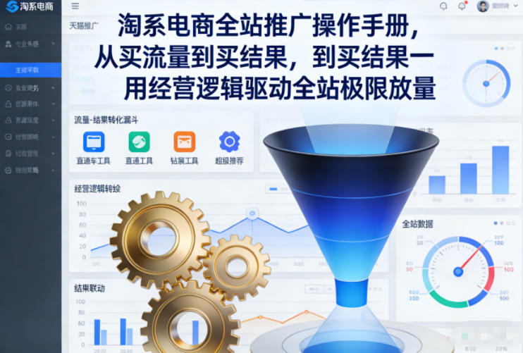 淘系电商全站推广操作手册，从买流量到买结果一用经营逻辑驱动全站极限放量-创富资源云网创
