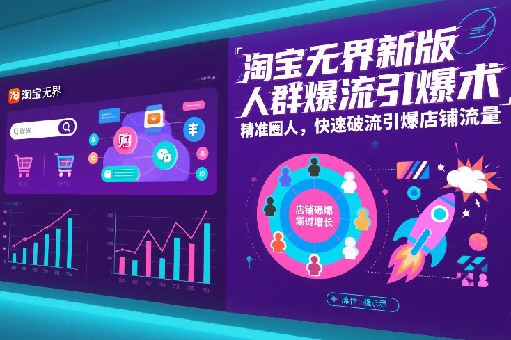 淘宝无界新版人群爆流引爆术，精准圈人，快速破流引爆店铺流量-创富资源云网创