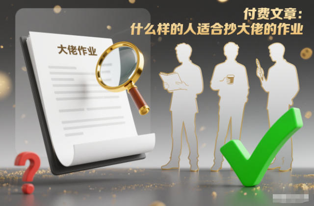 付费文章：什么样的人适合抄大佬的作业？-创富资源云网创