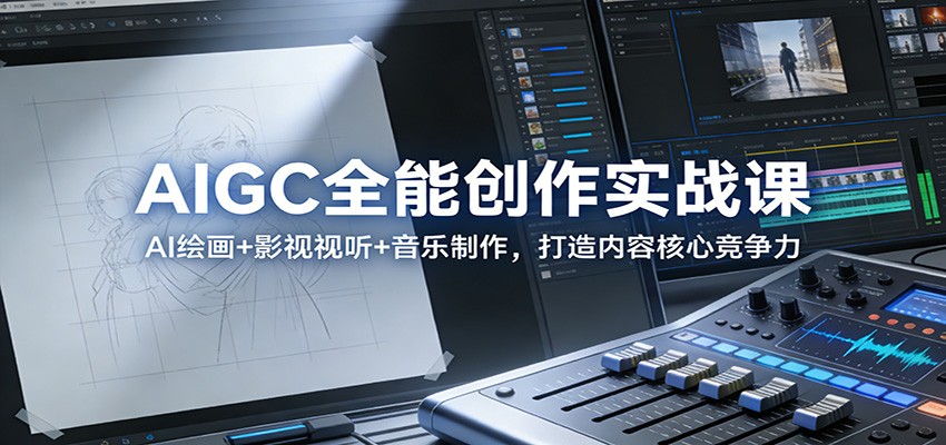 AIGC全能创作实战课：AI绘画+影视视听+音乐制作，打造内容核心竞争力-创富资源云网创