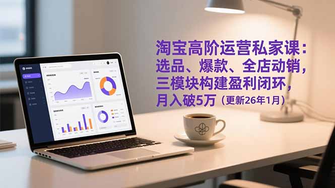 淘宝高阶运营私家课：选品、爆款、全店动销，三模块构建盈利闭环，月入破5万(更新26年1月-创富资源云网创