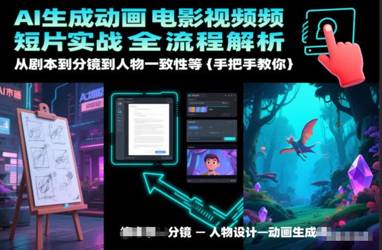 AI生成动画电影视频短片实战全流程解析，从剧本到分镜到人物一致性等手把手教你-创富资源云网创