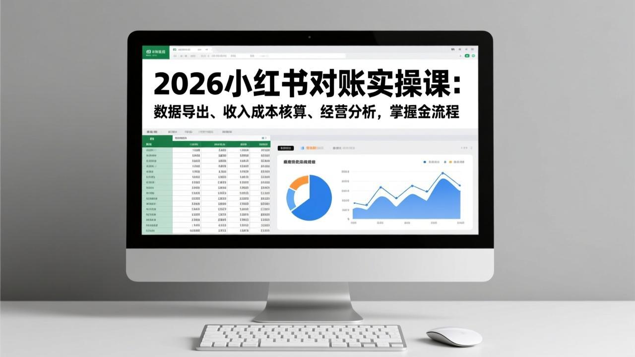 2026小红书对账实操课：数据导出、收入成本核算、经营分析，掌握全流程-创富资源云网创