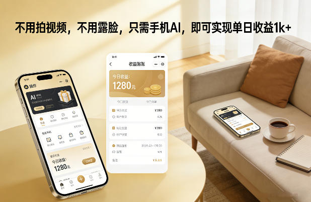 不用拍视频，不用露脸，只需手机AI，即可实现单日收益1k+【揭秘】-创富资源云网创