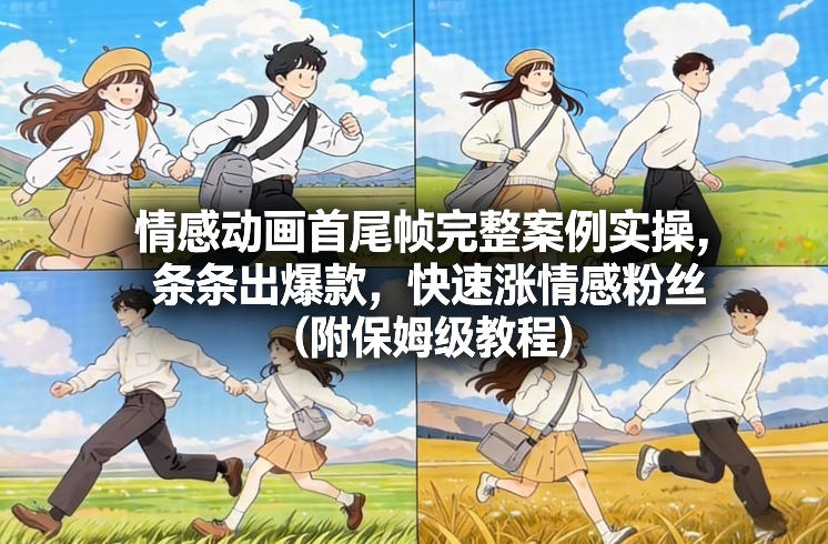 情感动画首尾帧完整案例实操，条条出爆款，快速涨情感粉丝(附保姆级教程)-创富资源云网创