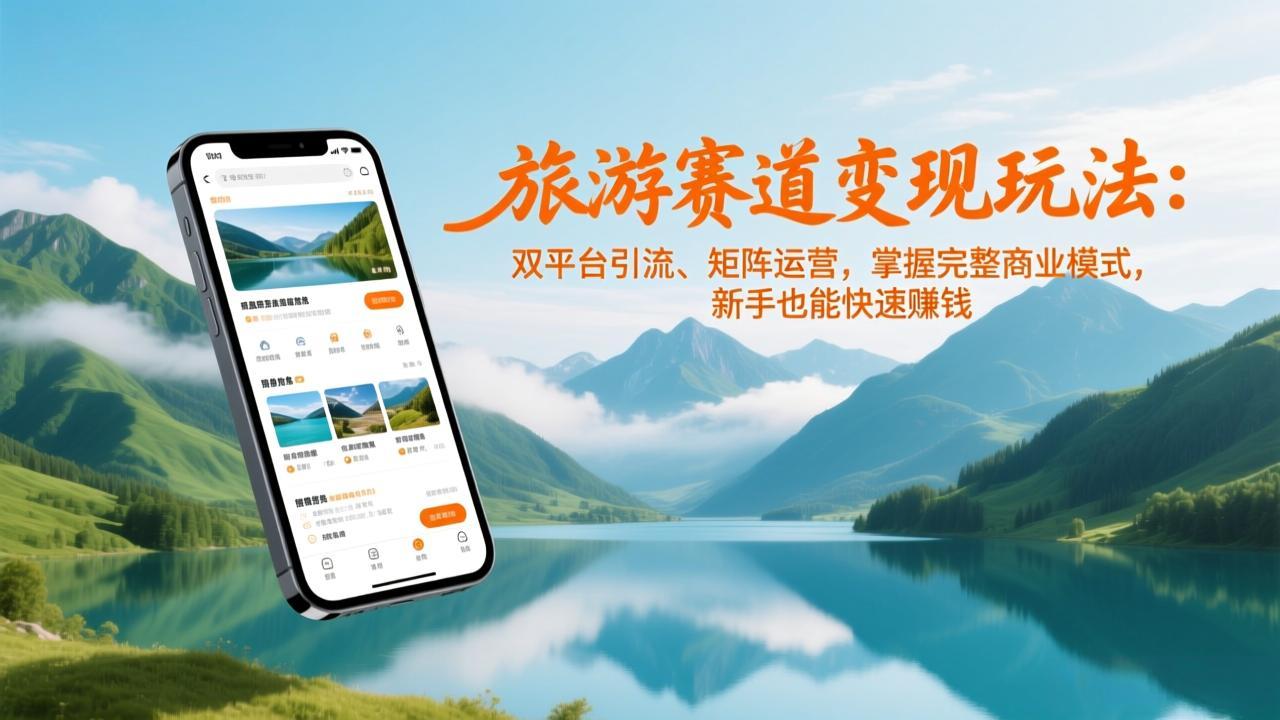 旅游赛道变现玩法：双平台引流、矩阵运营，掌握完整商业模式，新手也能快速赚钱-创富资源云网创