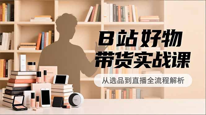 B站好物带货实战课，账号定位、选品拍摄、运营变现，全流程教学，实现UP主月入过万-创富资源云网创