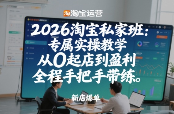2026淘宝私家班：专属实操教学，从0起店到盈利，全程手把手带练-创富资源云网创
