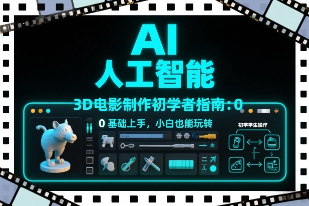AI人工智能3D电影制作初学者指南：0基础上手，小白也能玩转-创富资源云网创