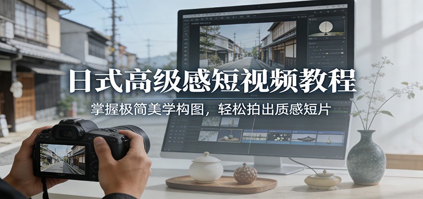 日式高级感短视频教程：掌握极简美学构图，轻松拍出质感短片-创富资源云网创