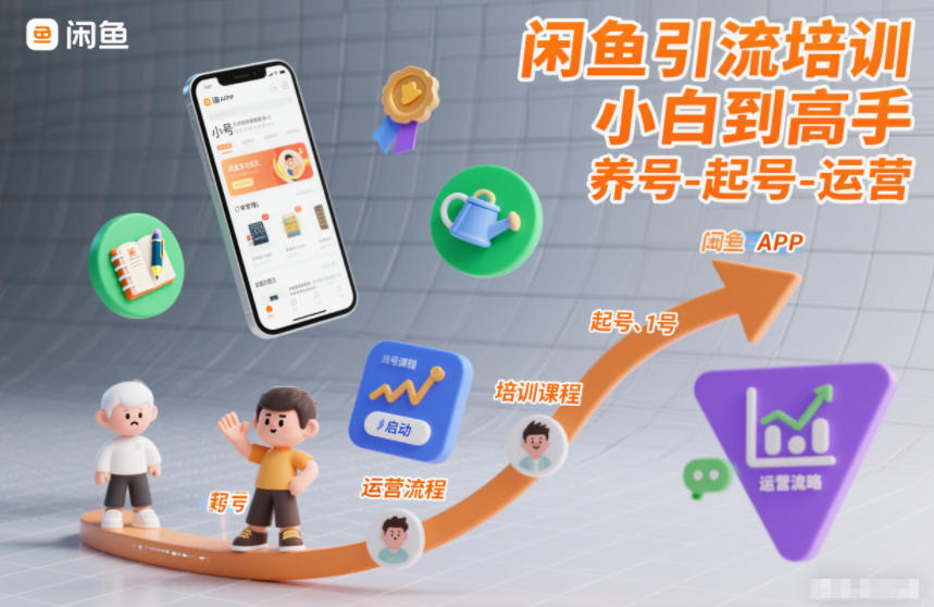闲鱼引流培训，小白到高手，养号-起号-运营-创富资源云网创