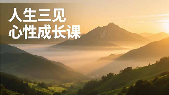人生三见心性成长课，见天地众生自己，搞透人性安顿身心，活出清晰自我，内在富足无价-创富资源云网创