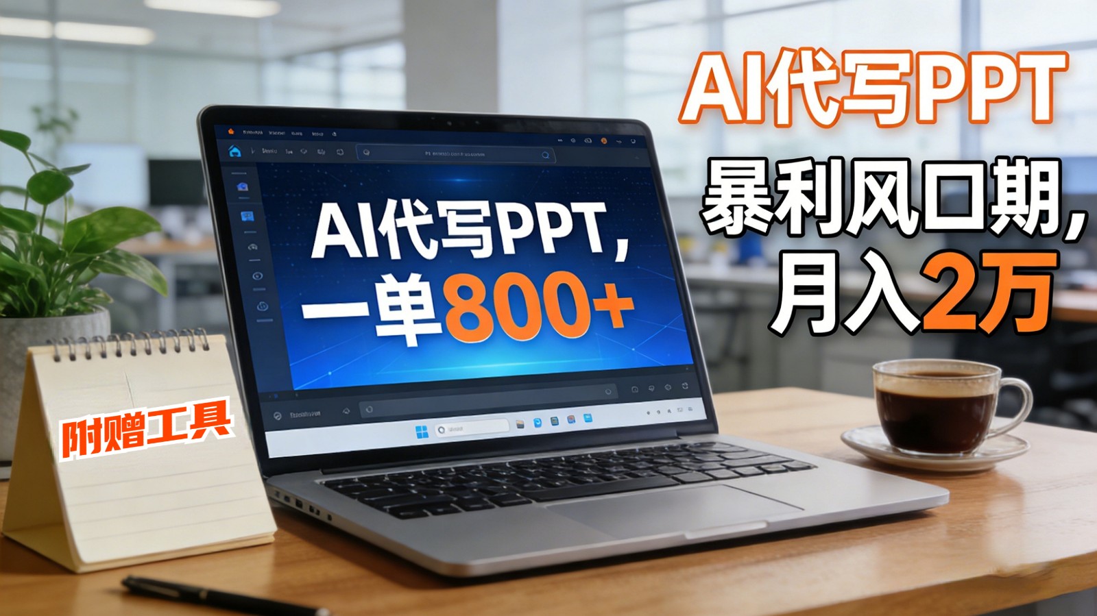 AI 代写做 PPT！一单狂赚 800+，风口期月入 2 万(工具 + 提示词直接送)-创富资源云网创