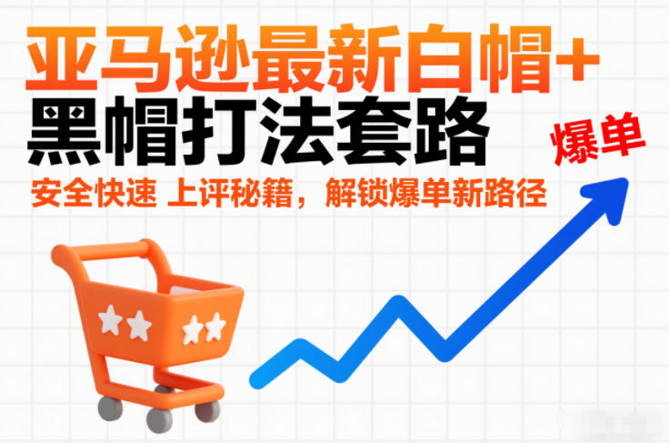 亚马逊最新白帽+黑帽打法套路，安全快速上评秘籍，解锁爆单新路径-创富资源云网创