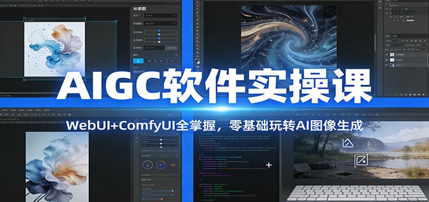 AIGC软件实操课：WebUI+ComfyUI全掌握，零基础玩转AI图像生成-创富资源云网创