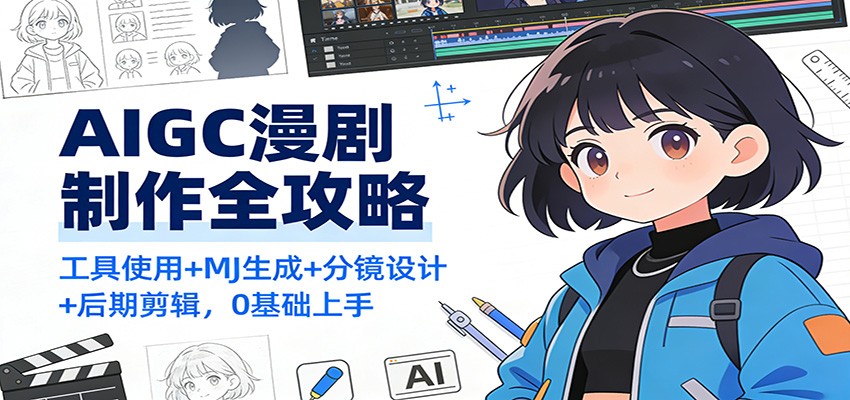 AIGC漫剧制作全攻略：工具使用+MJ生成+分镜设计+后期剪辑，0基础上手-创富资源云网创