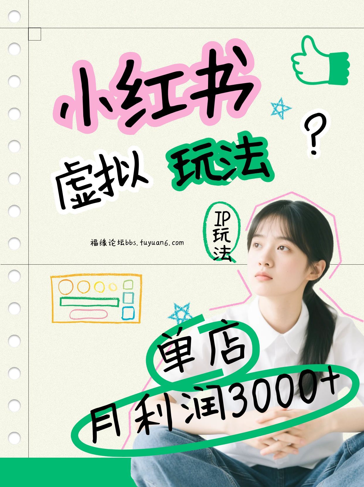 小红书虚拟玩法(铺货流和单品玩法)，单店月利润3000+，IP打法+原创商品(0违规)-创富资源云网创