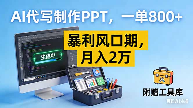 AI代写制作PPT，一单800+， 暴利风口期，月入2万【附工具】-创富资源云网创