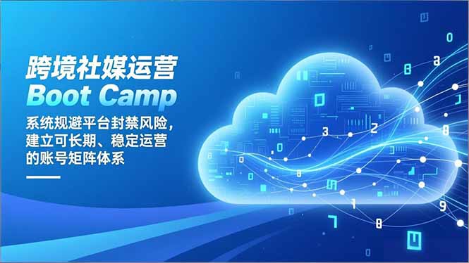跨境社媒运营Boot Camp：系统规避平台封禁风险，建立可长期、稳定运营的账号矩阵体系-创富资源云网创