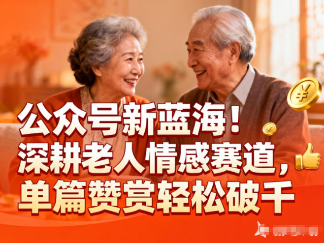 公众号新蓝海！深耕老人情感赛道，单篇赞赏轻松破1k-创富资源云网创