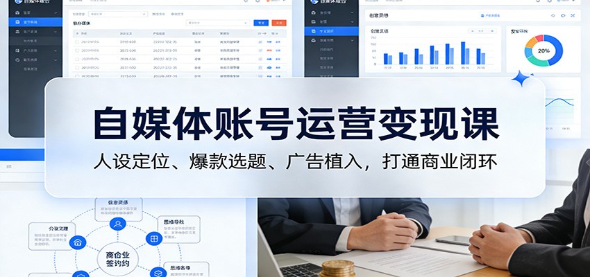 自媒体账号运营变现课：人设定位、爆款选题、广告植入，打通商业闭环-创富资源云网创