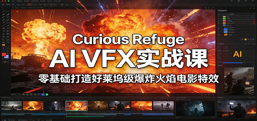 Curious Refuge AI VFX实战课，零基础打造好莱坞级爆炸火焰电影特效-创富资源云网创