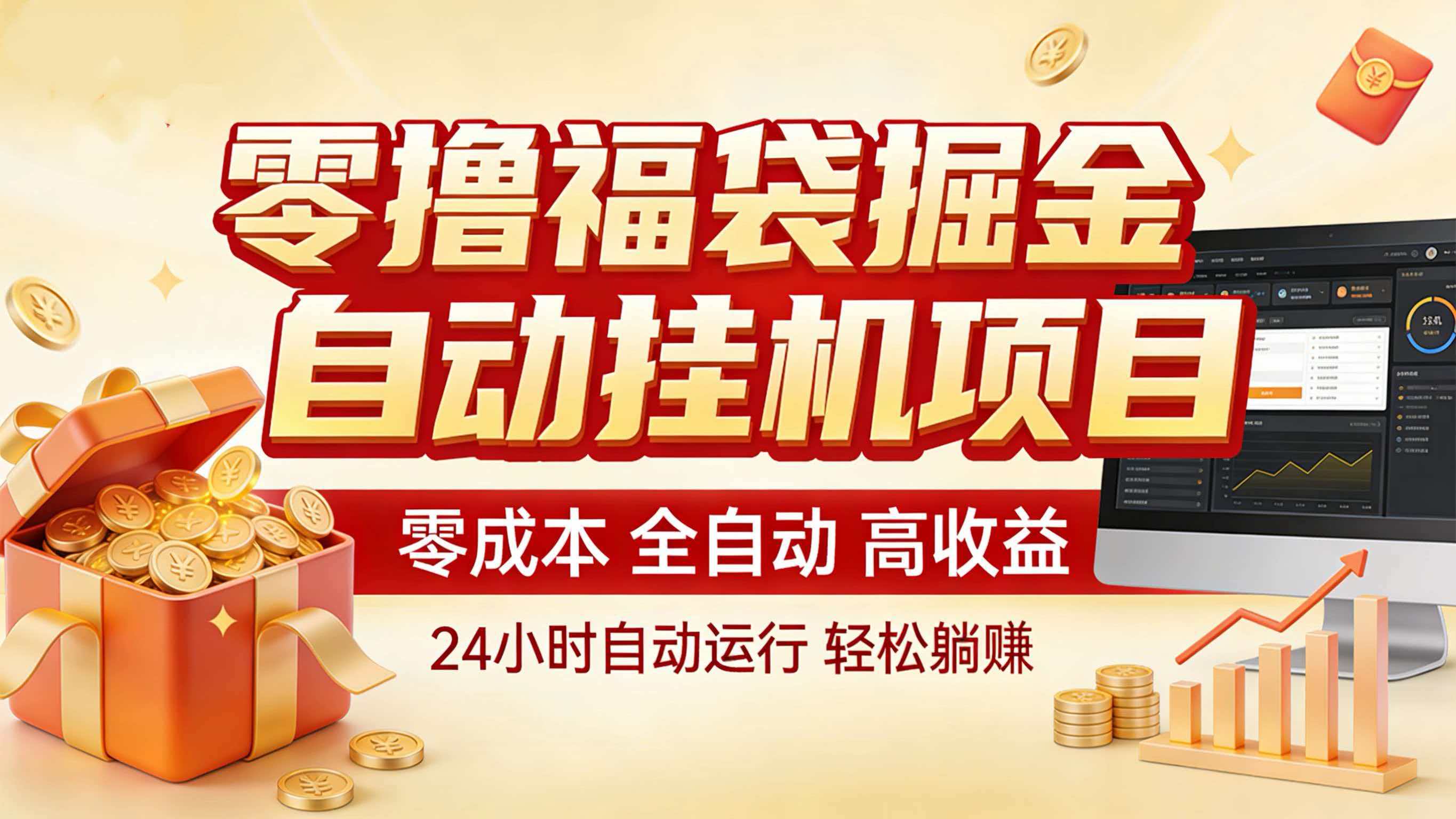 零撸福袋掘金！全自动挂机躺赚，新手也能上手-创富资源云网创