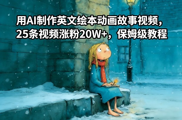 用AI制作英文绘本动画故事视频，25条视频涨粉20W+，保姆级教程-创富资源云网创
